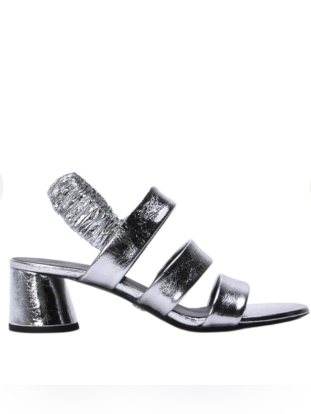 Proenza Schouler Metallic crinkle Silver leather Three-Strap glove Sandals